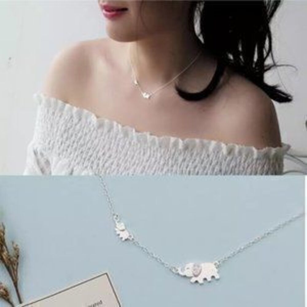 NEW 925 Sterling Silver Cute Elephant Necklace